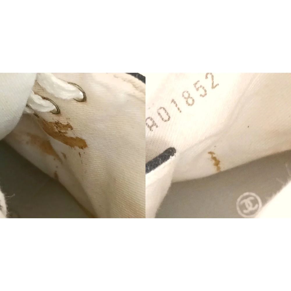 Chanel Vintage CC Logo Canvas High-Top Sneakers Black — view 8