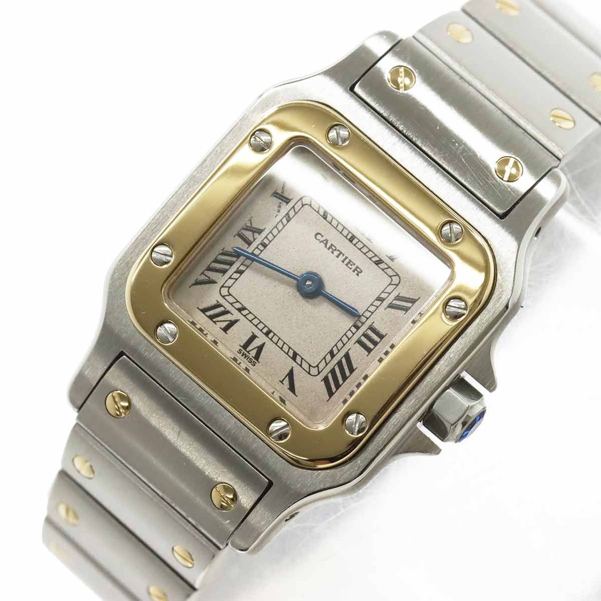 Cartier Santos Galbee SM Watch Ivory 18k Yellow Gold Quartz — view 7