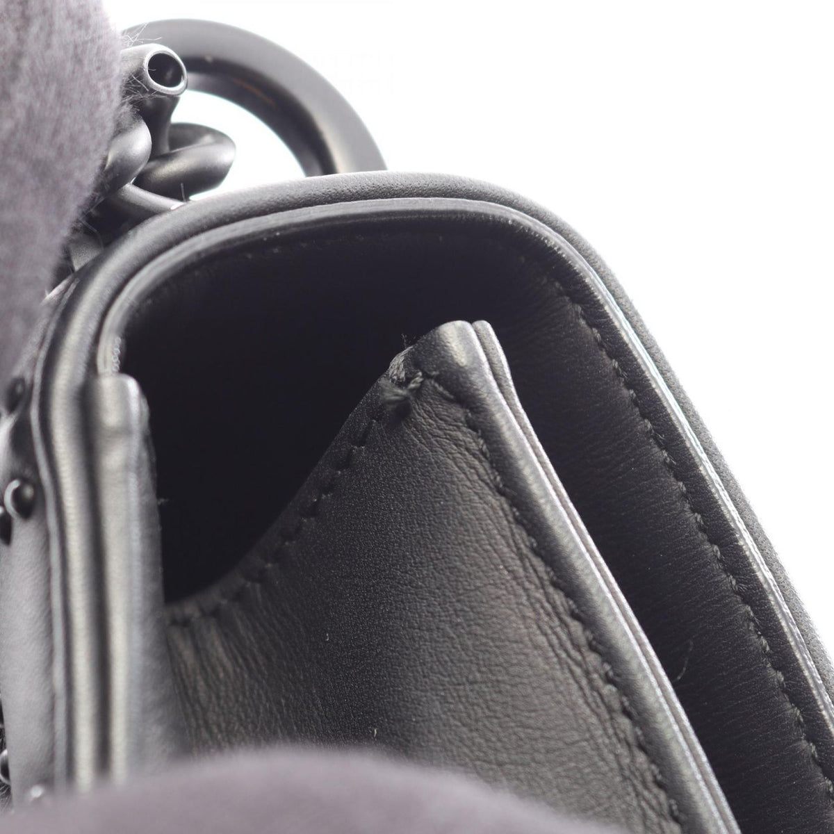 Dior Shoulder Bag Diorama Small Studs Black Leather Chain — view 8