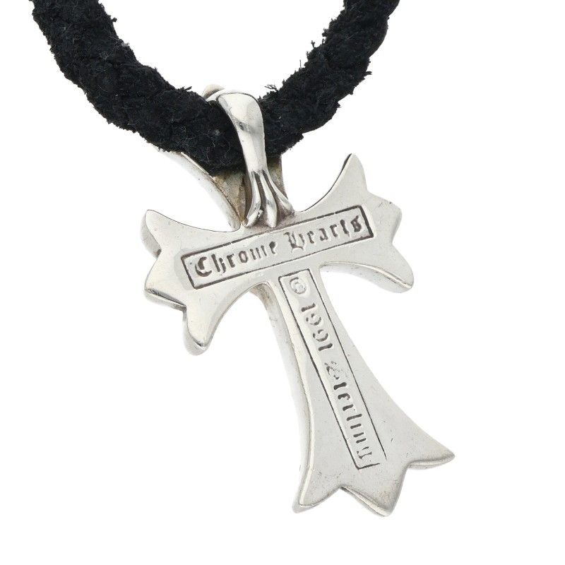 Chrome Hearts CH Cross BC Small CH Crossboro Chip Silver Necklace — view 3