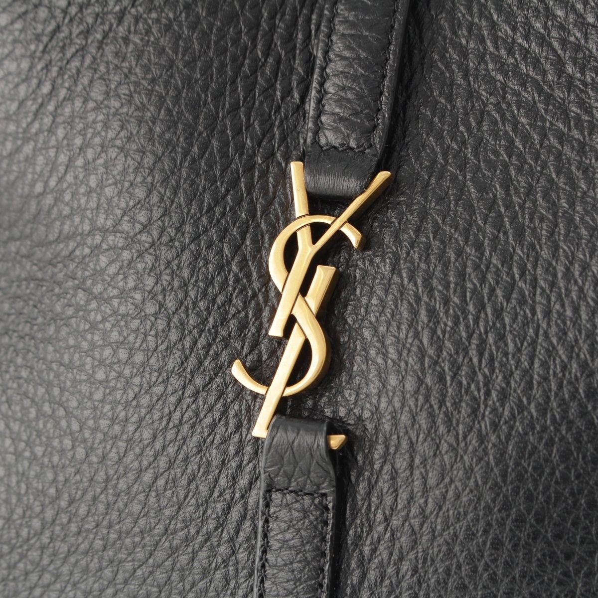 Saint Laurent Le 5 A 7 Bea Baby Bear Gray Leather 2-Way Handbag Black — view 8