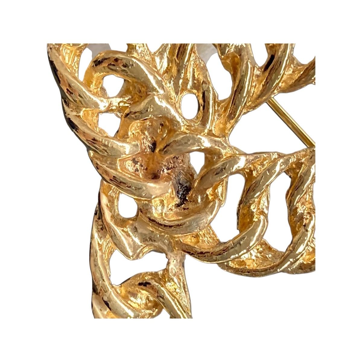 Chanel Vintage CC Logo Gold Plated Brooch Without Comment — view 5