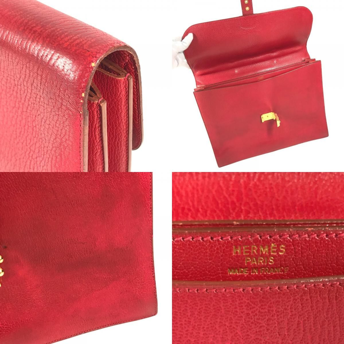 Hermes Business Bag Sac a Depeches 38 Leather Red — view 8