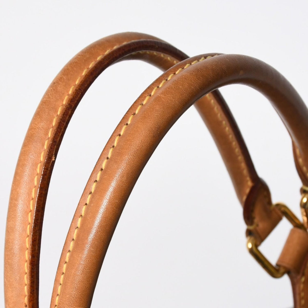 Louis Vuitton Monogram Denim L Handbag Blue Gold — view 8
