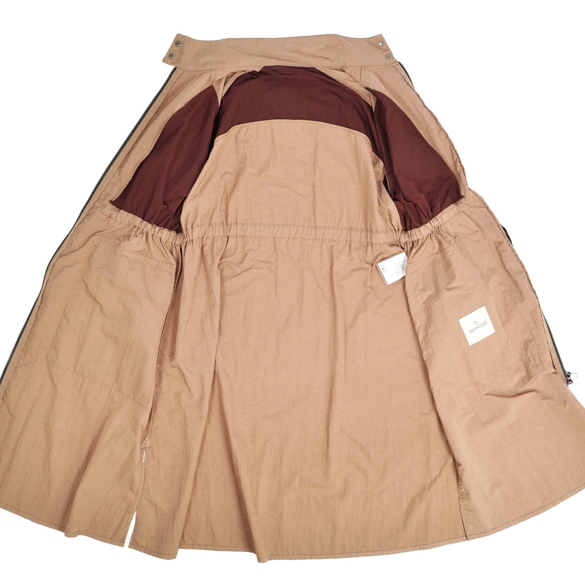 Moncler Coat Long Zinzoline Zip-up Nylon Brown 0 — view 8