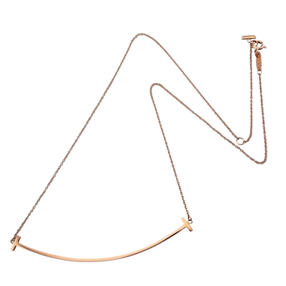 Tiffany & Co T Smile Necklace 18k Pink Gold — view 7