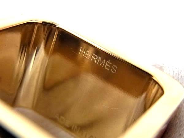 Hermes Bolduc Sellier Scarf Ring Closure Gold Brown — view 4