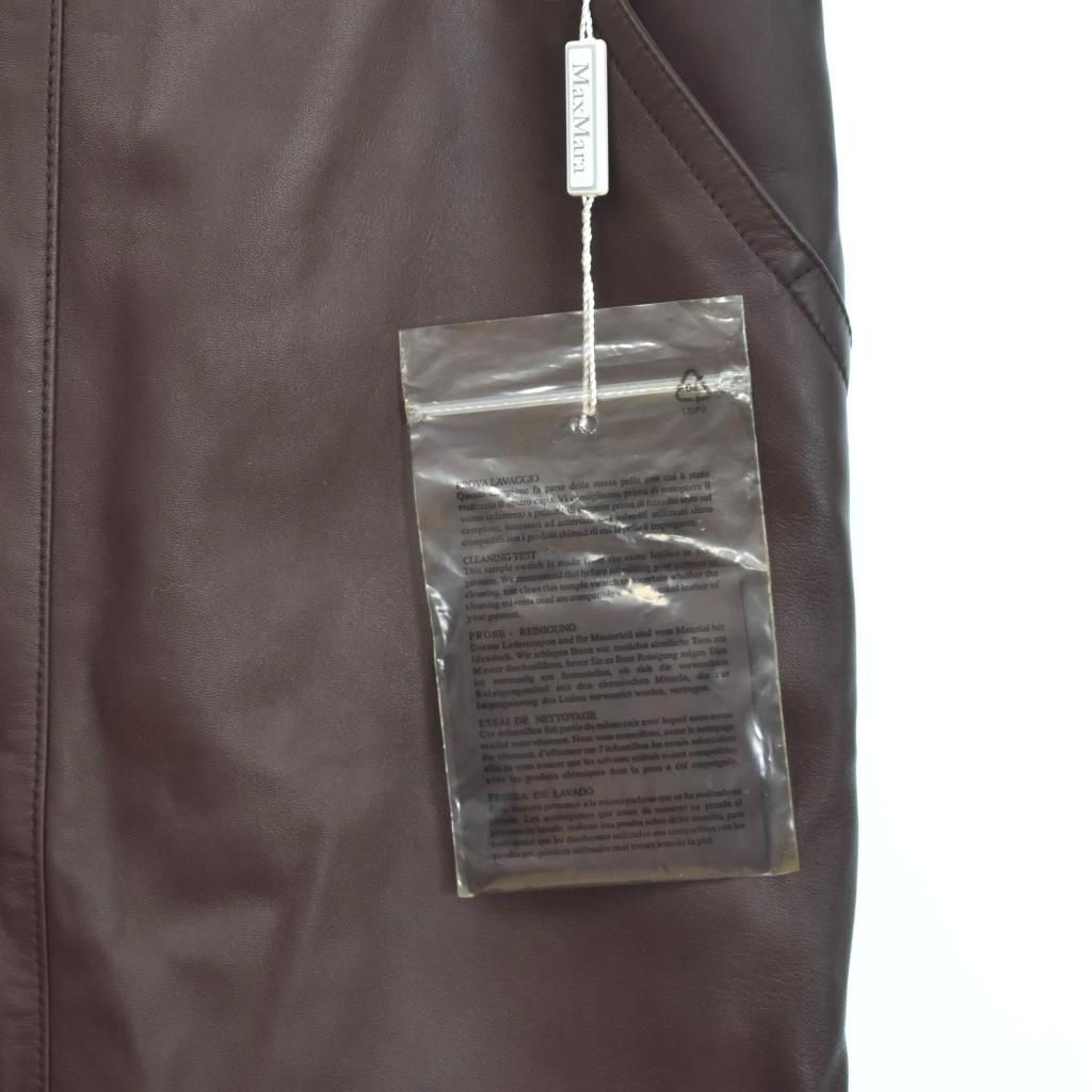 Max Mara Lambskin Pencil Skirt Knee-Length Brown 38 — view 4