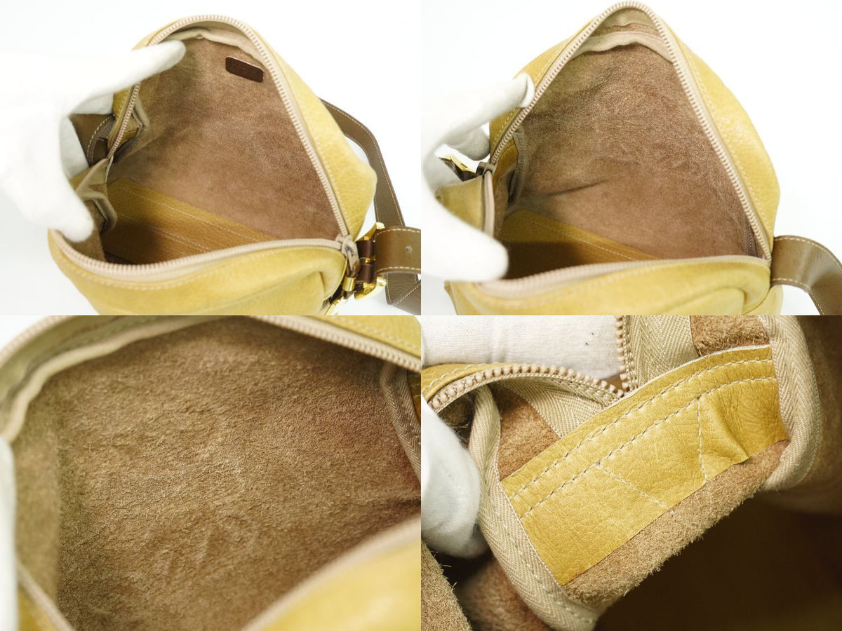 Loewe Anagram Shoulder Bag Pochette Leather Yellow — view 8
