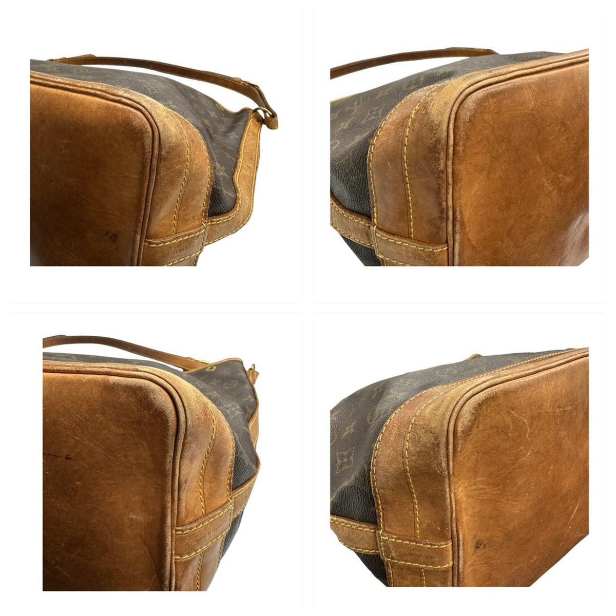 Louis Vuitton Vintage Monogram Brown Gold Leather Shoulder Bag — view 7