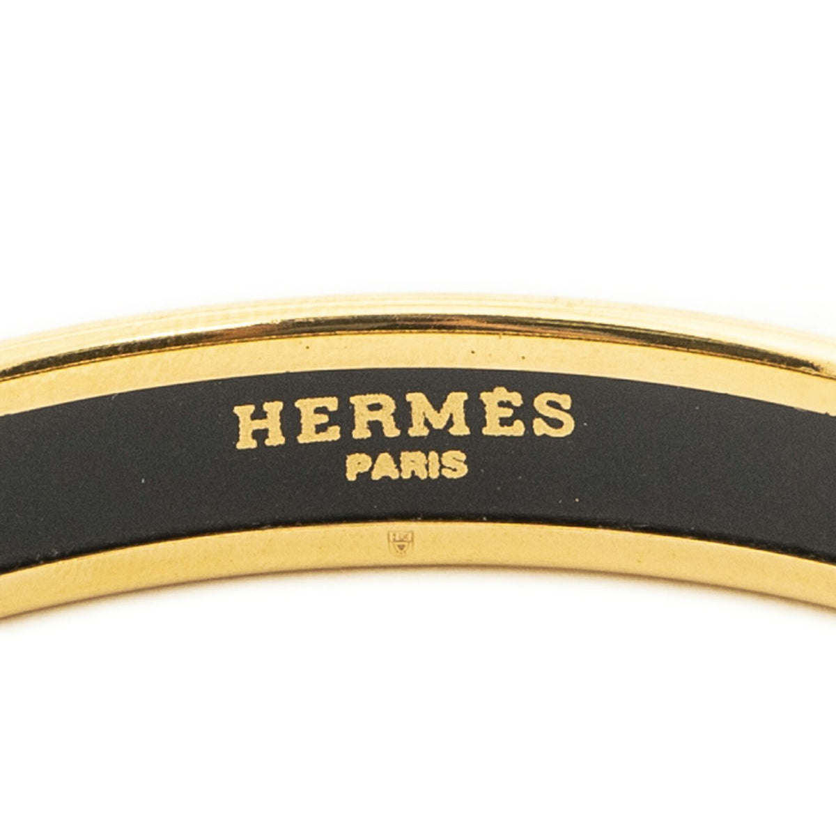 Hermes Enamel Bangle Beige Red Gold Plated Bracelet — view 4