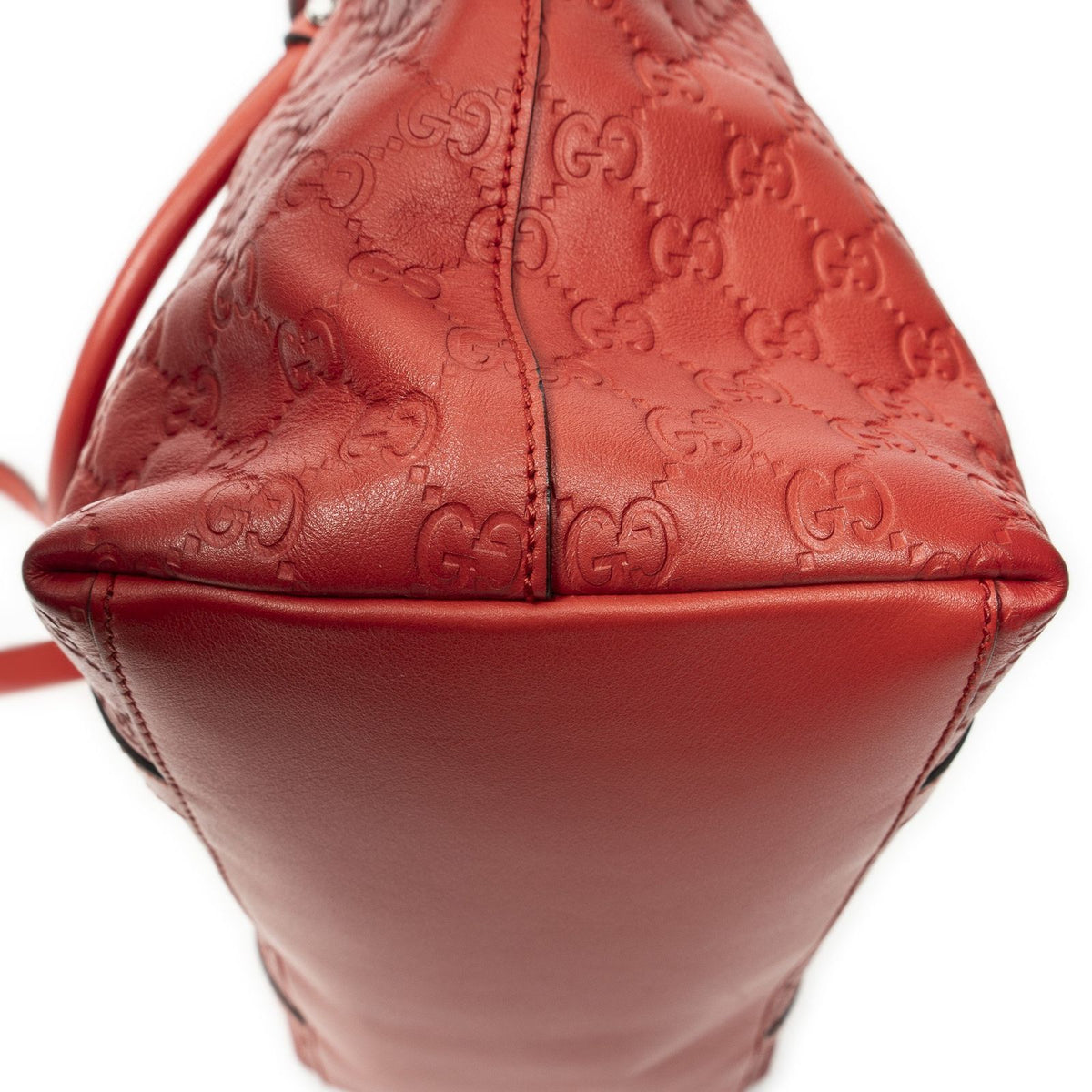 Gucci Medium Shape GG Charm Dome Satchel Red Guccissima — view 8