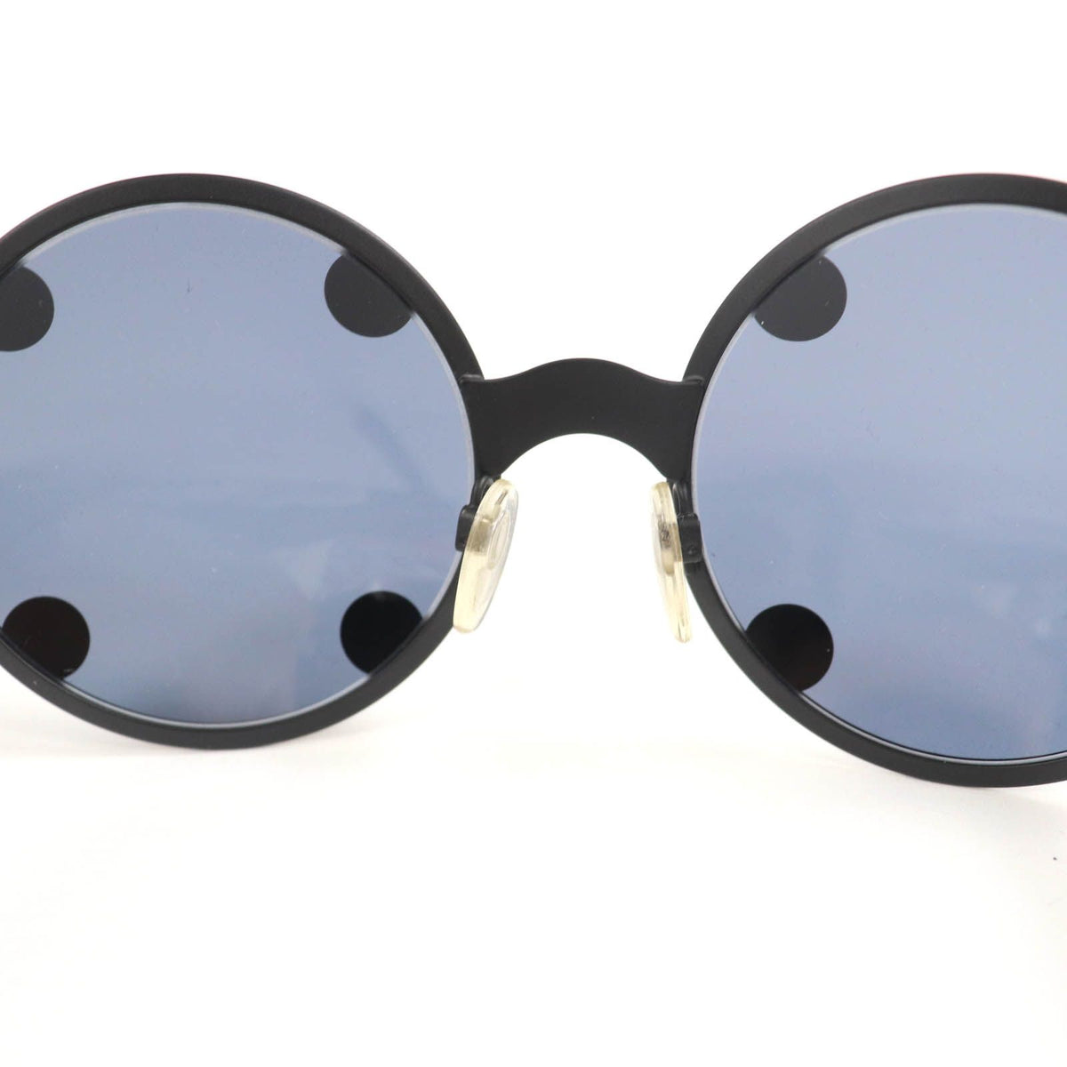 Chanel Vintage CC Logo Round Sunglasses Matte Black Eyewear — view 8