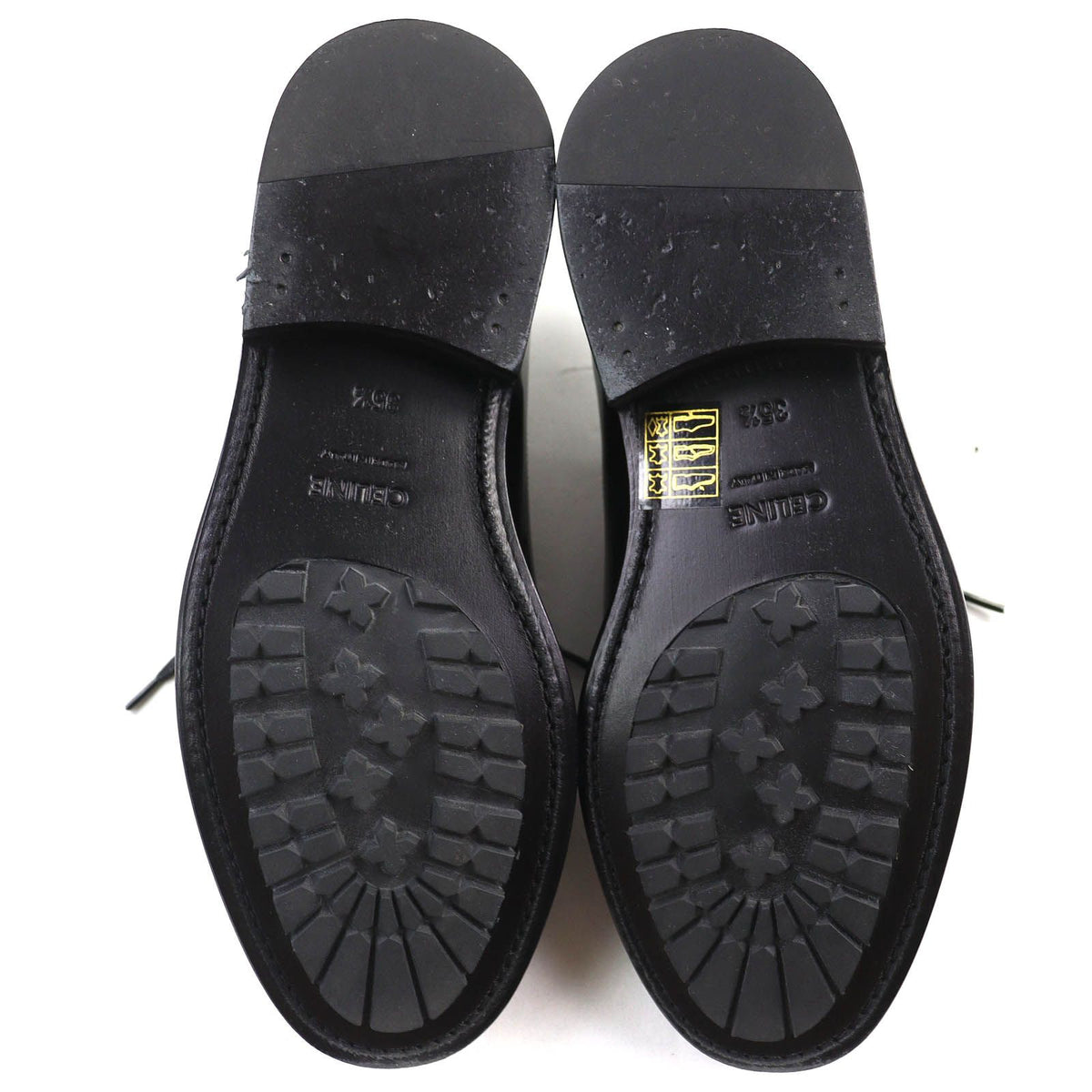 Celine Wingtip Medallion Derby Shoes Leather Black — view 8