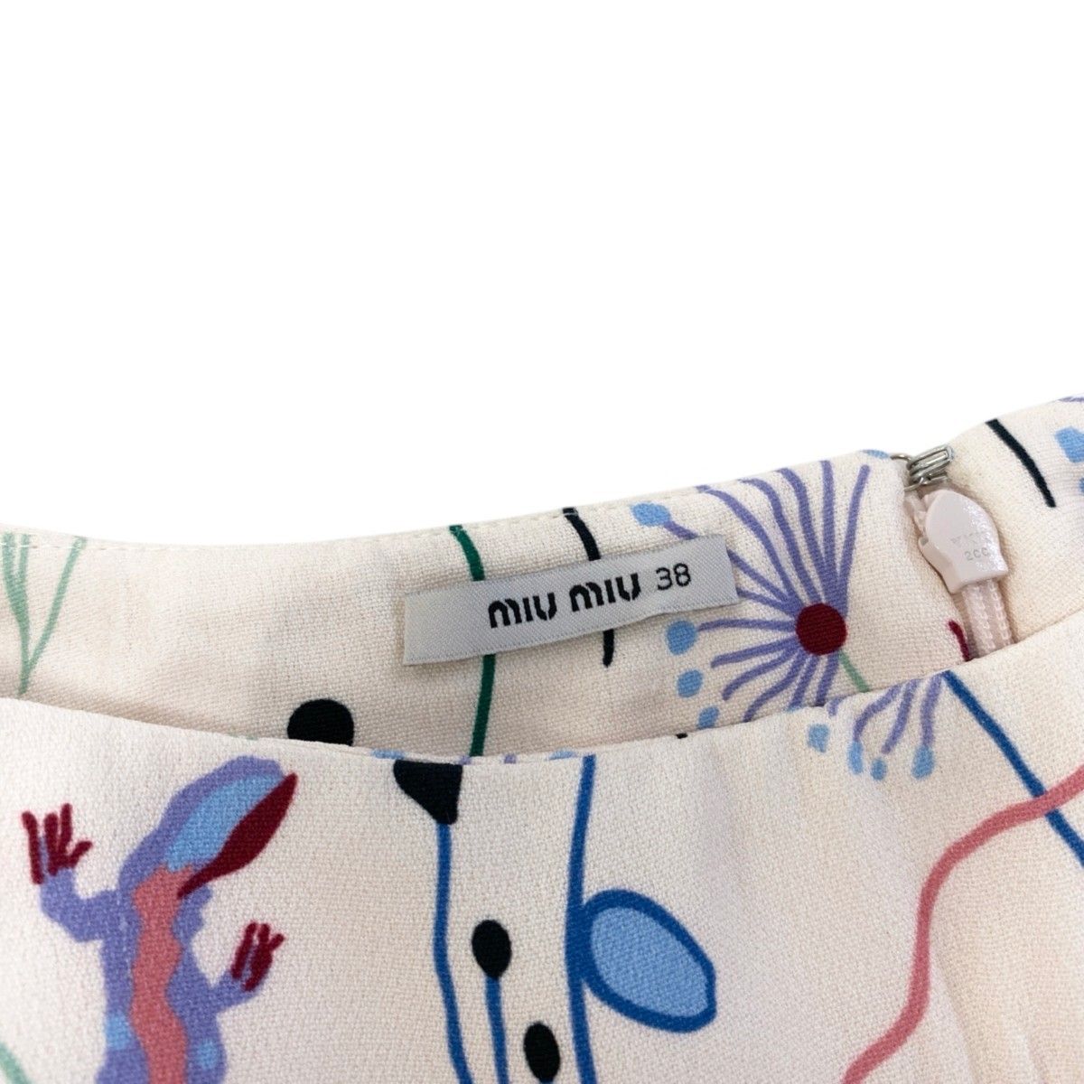 Miu Miu Flower Print Mini Skirt Baby Pink 38 — view 8