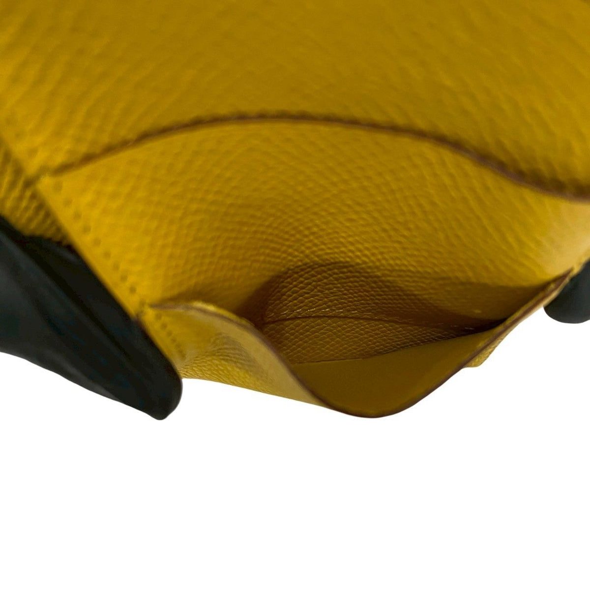 Hermes Bearn Soufflet Veau Epsom Wallet Billfold Coin Purse Yellow — view 8