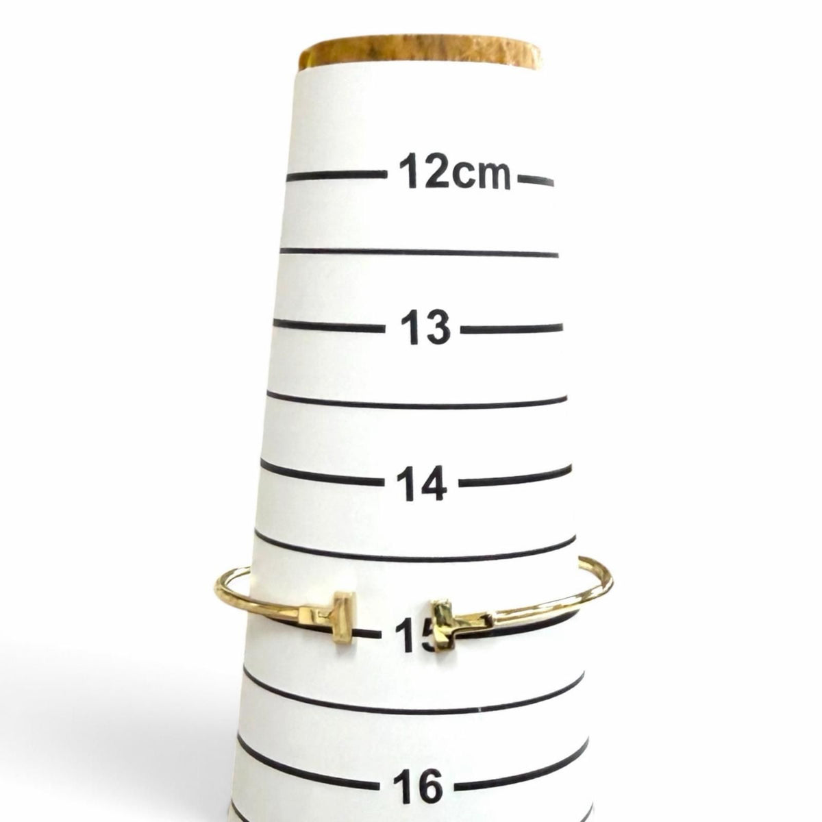 Tiffany & Co T Narrow Wire Bracelet Bangle Yellow Gold — view 7