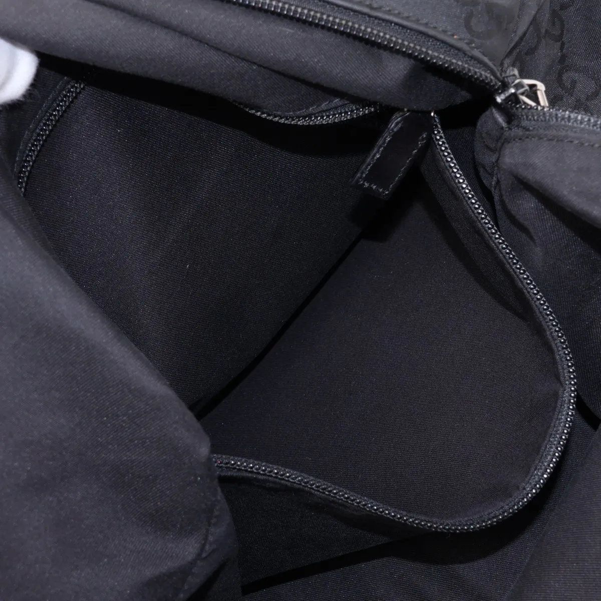 Gucci GG Nylon Leather Backpack Shoulder Bag — view 8