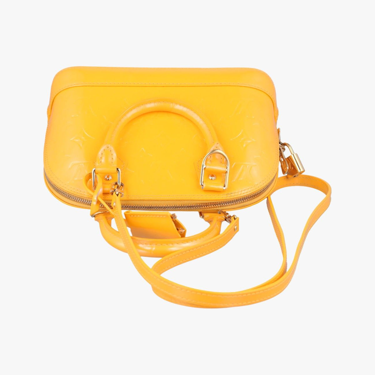 Louis Vuitton Alma PM Jaune Passion Vernis Handbag — view 8