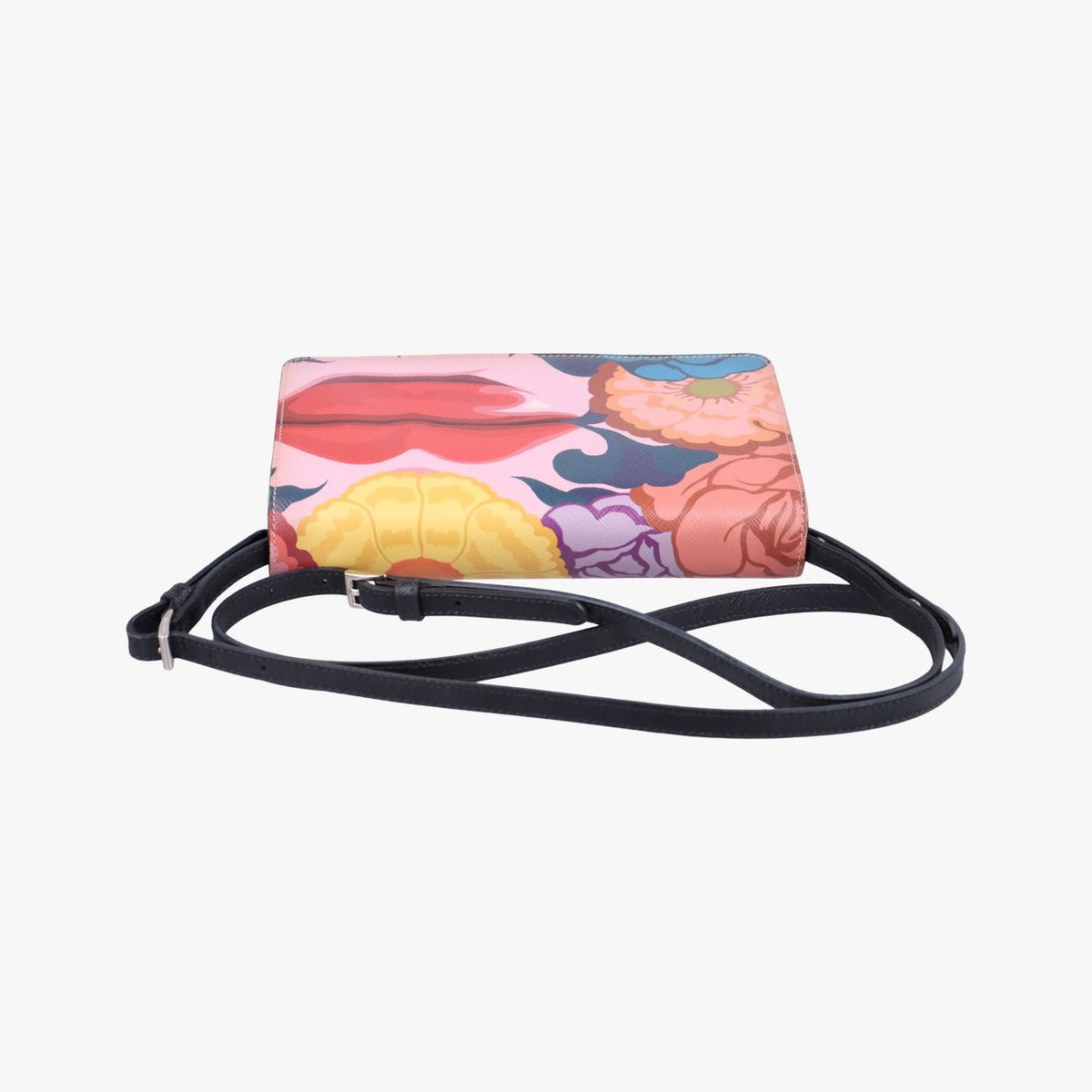 Prada Lip Print Pink Multicolor Saffiano Leather — view 8