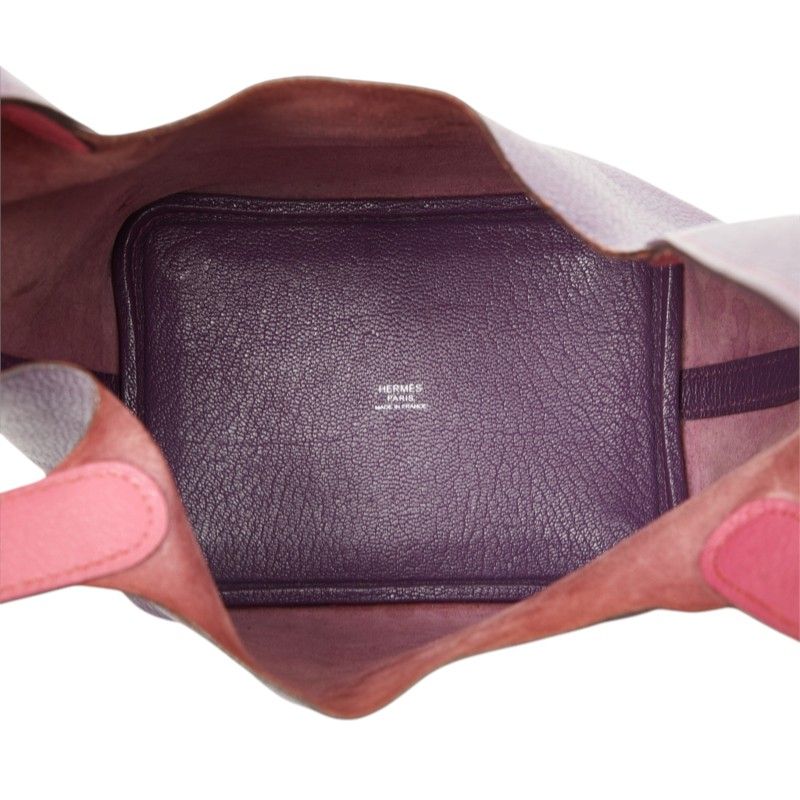 Hermes Picotin PМ Eclat Handbag Purple Chic Glitter Silver Goatskin Chevre — view 8