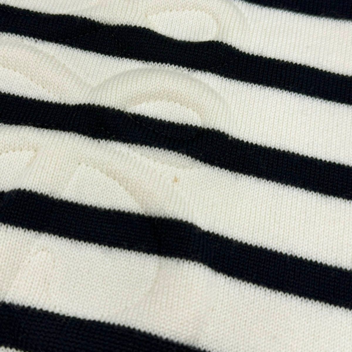 Loewe Anagram Embossed Beau Dark Lopped Knit Sweater White Navy — view 7