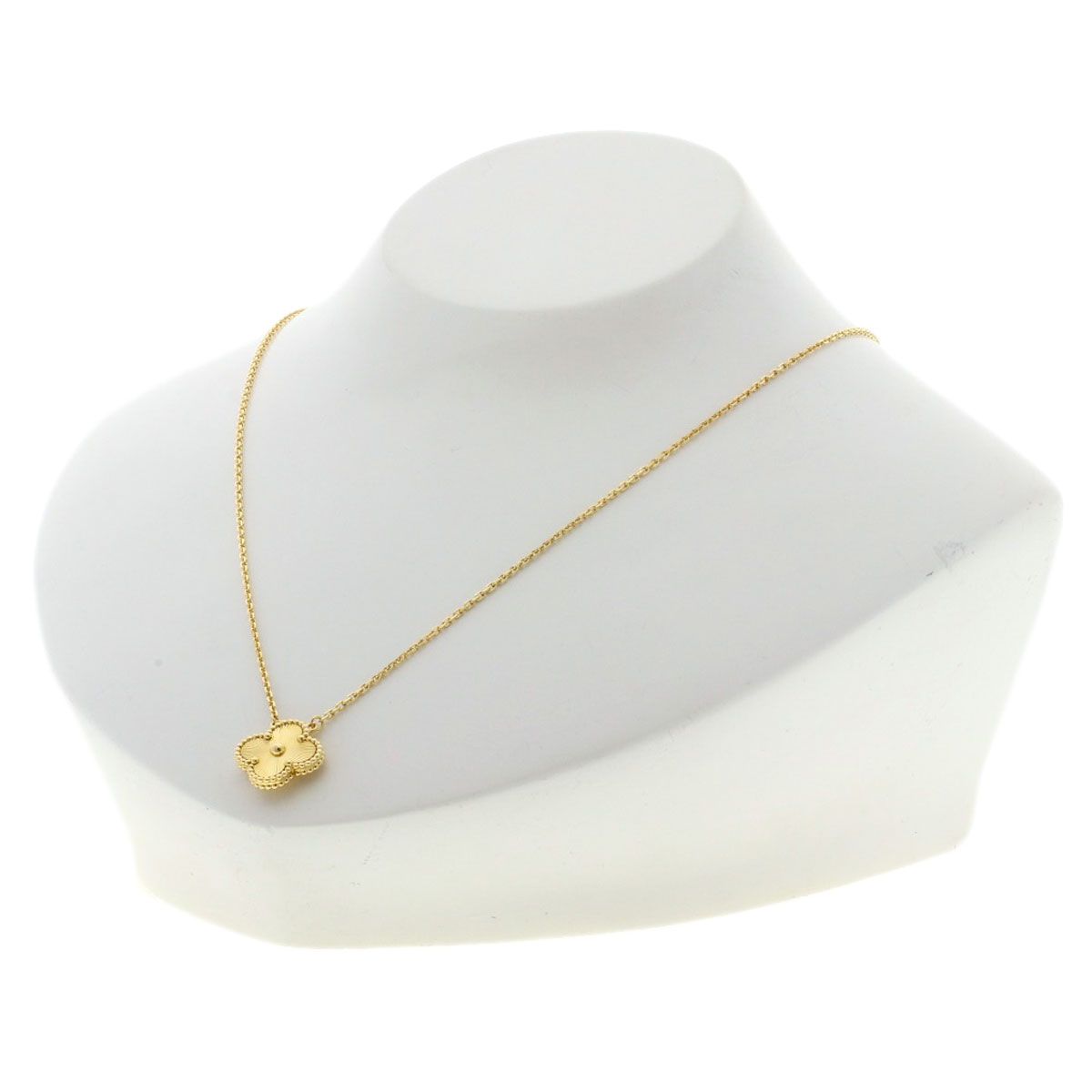 Van Cleef & Arpels Vintage Alhambra Guilloche Necklace 18k Yellow Gold — view 4