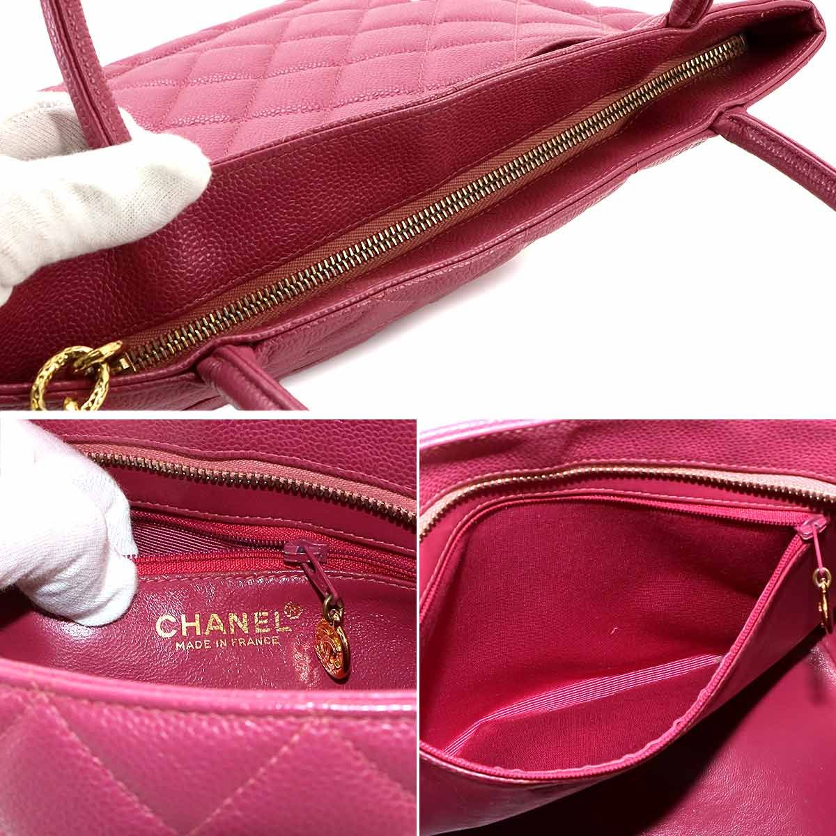 Chanel Reissue Tote Bag Caviar Leather Pink Gold Vintage Medallion — view 8