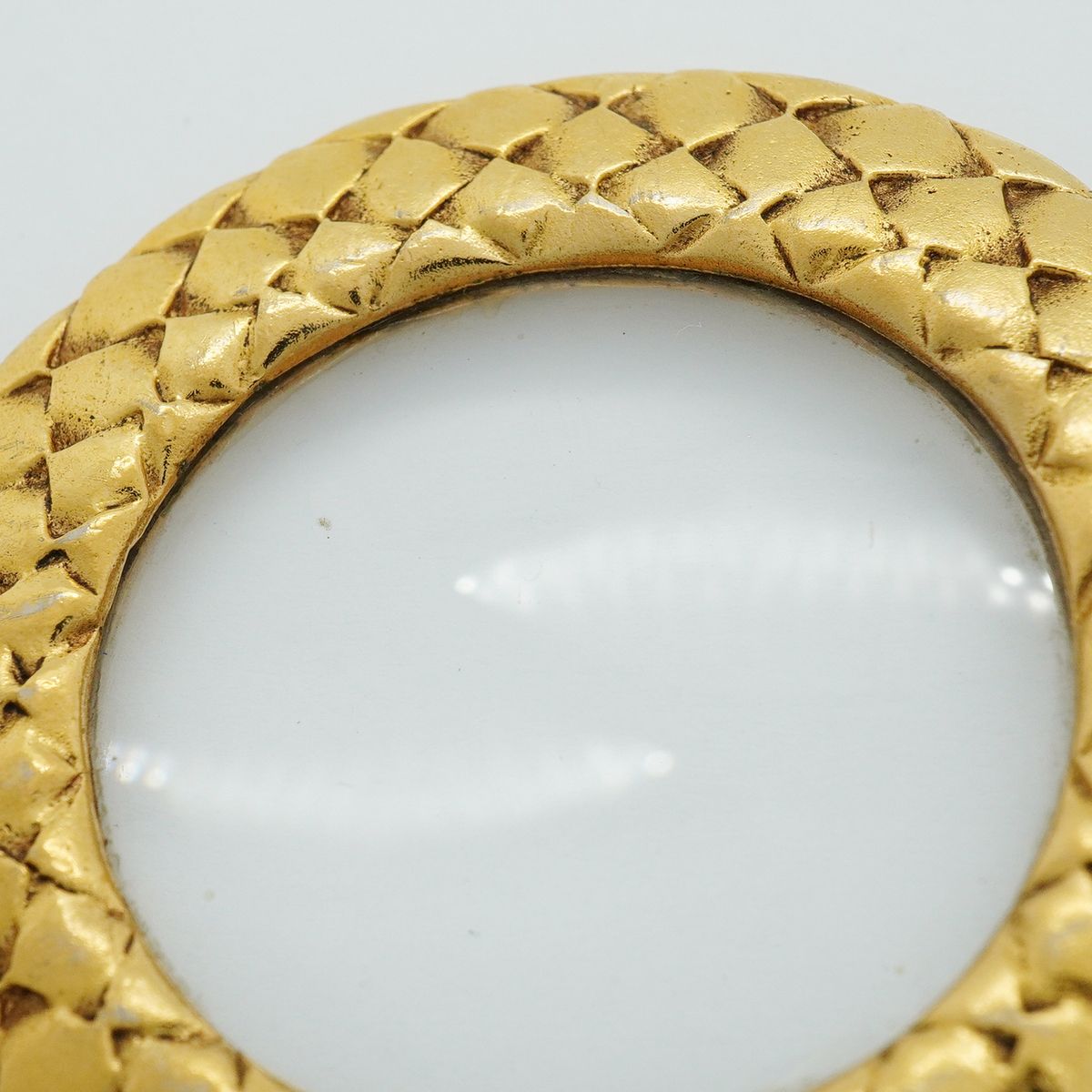Chanel Necklace Vintage CC Logo Loupe Round Circle Gold Plated — view 7
