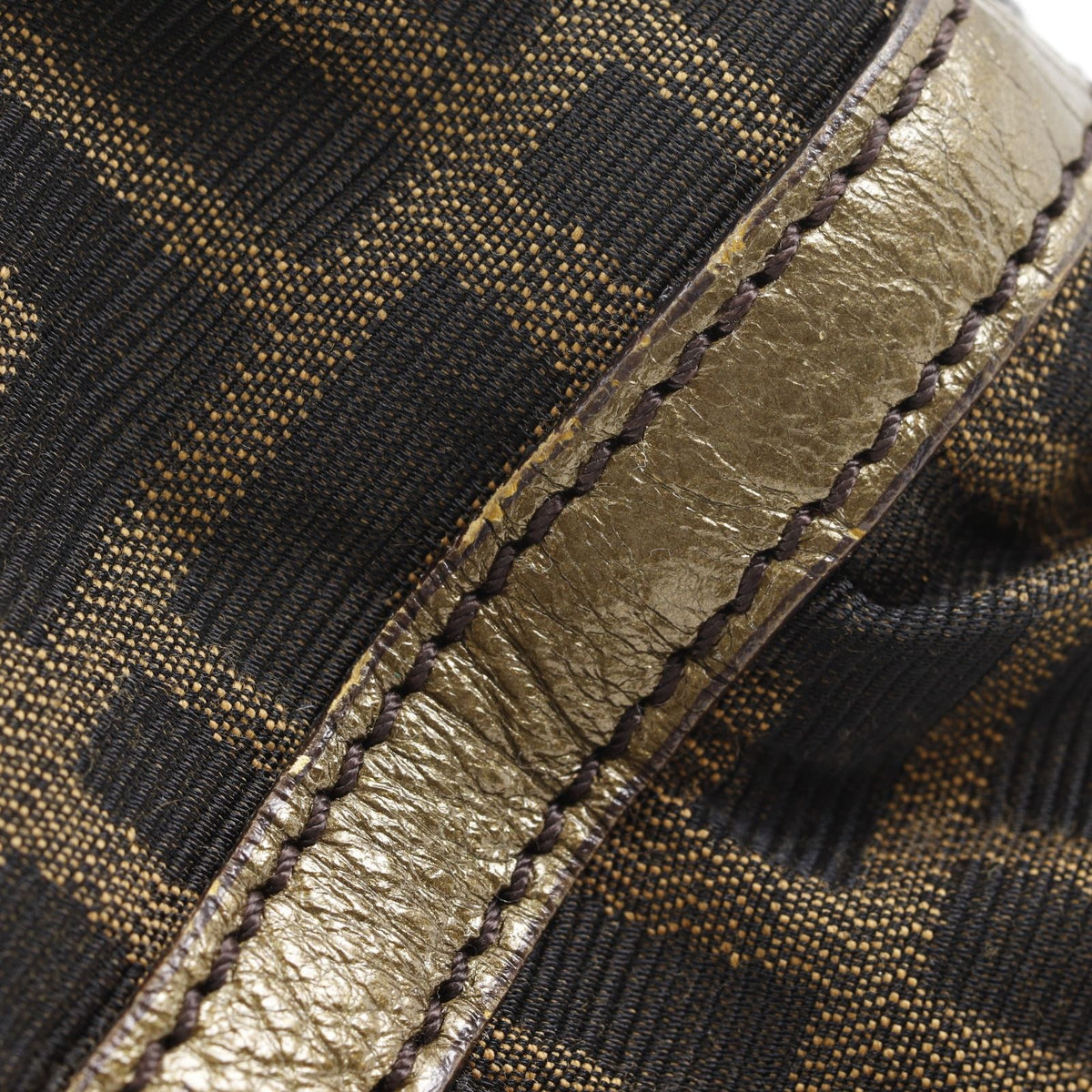 Fendi Chef Zucca Canvas Leather Brown Shoulder Bag — view 8