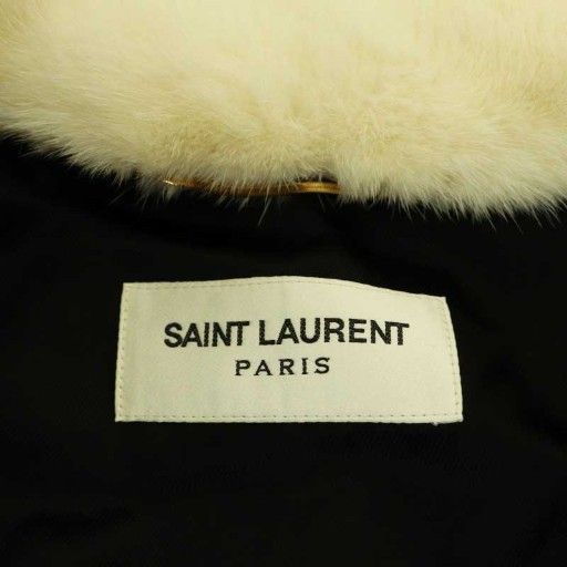 Saint Laurent Paris Mink Coat Outer Off White Black — view 8