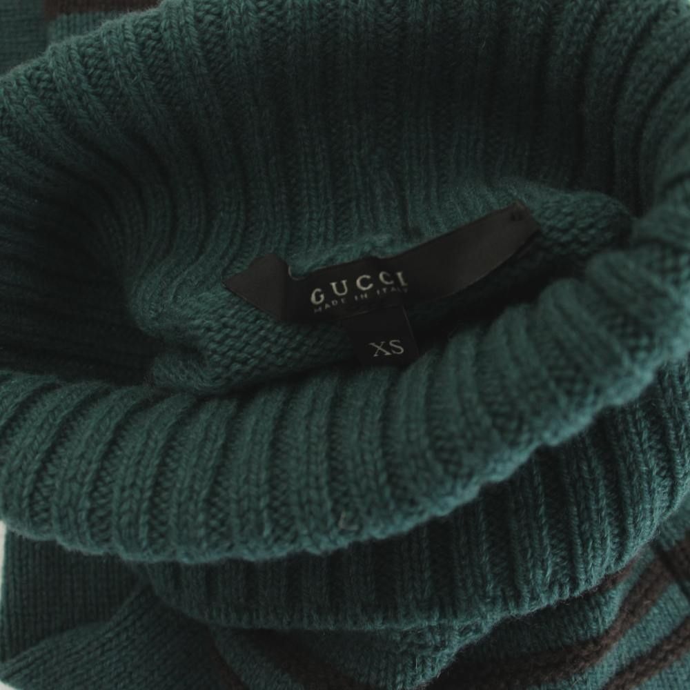 Gucci Knit Sweater Short Sleeve Wool Line Green XS — view 8