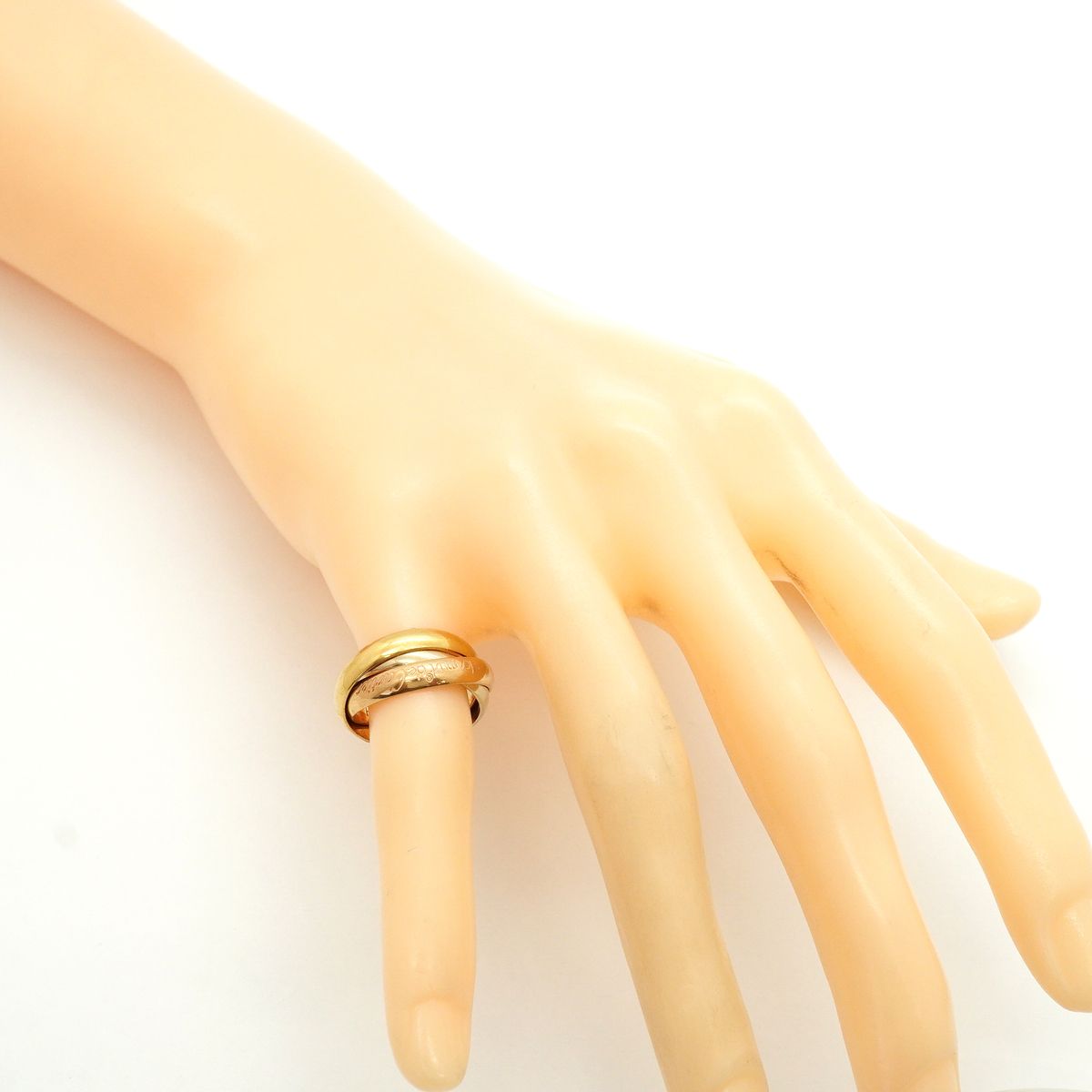 Cartier Ring Trinity Classic Model 18k Yellow Gold White Pink — view 7