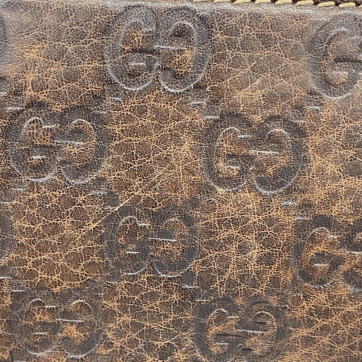 Gucci Wallet Guccissima Bamboo Leather Brown Champagne Gold — view 8