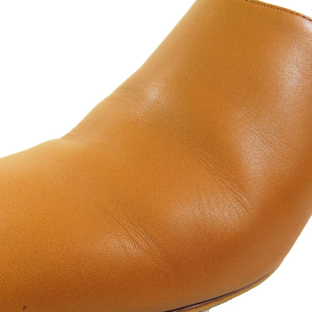 Hermes Leather Sandals Almond Toe Shoes Heels Brown — view 8