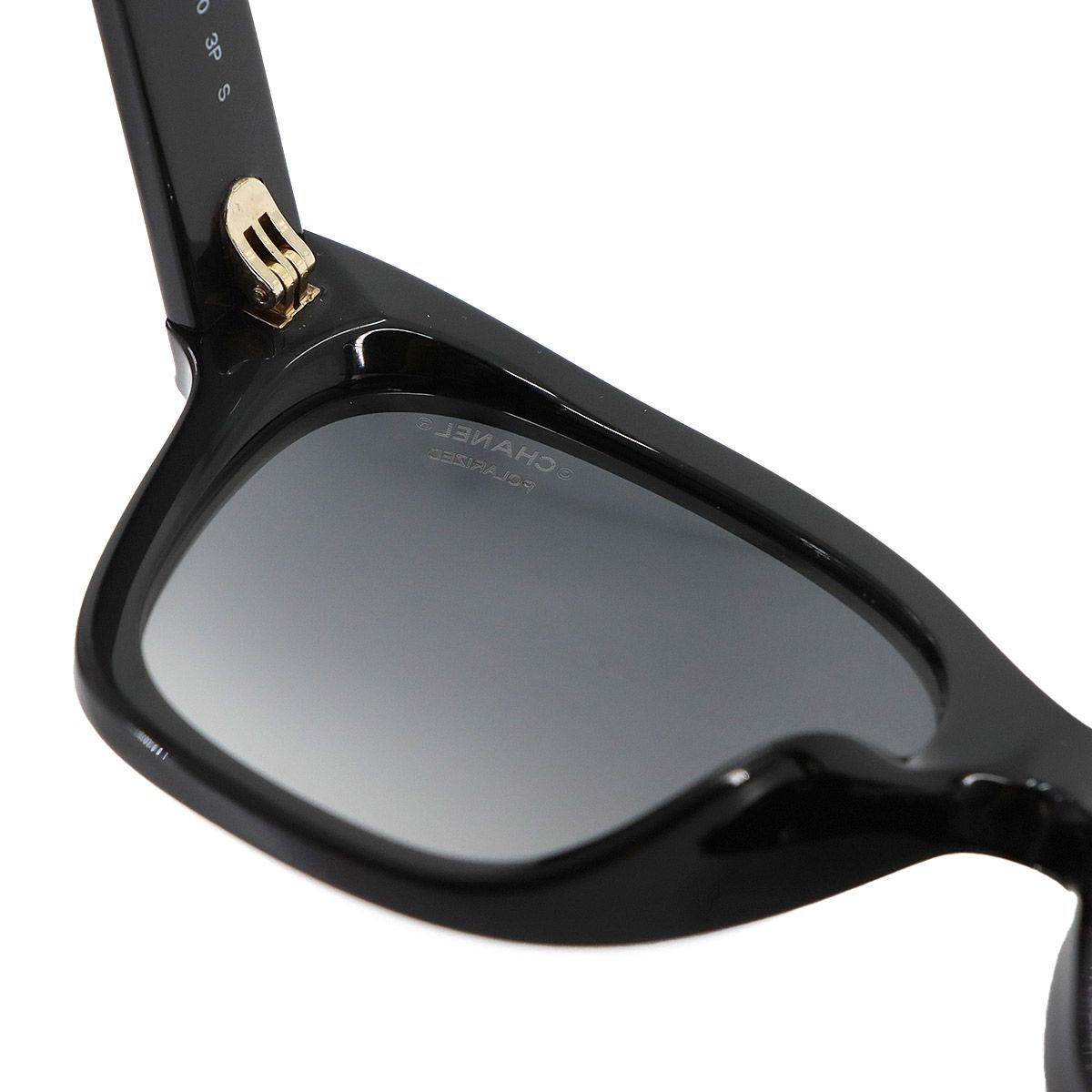 Chanel Sunglasses CC Logo Pearl Black Square Gold Eyewear — view 8