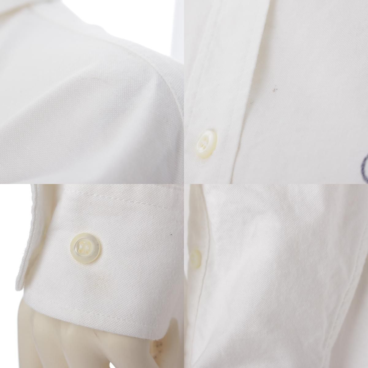 Prada Cotton Logo Embroidered Oxfords Long Sleeve Shirt White 36 — view 8