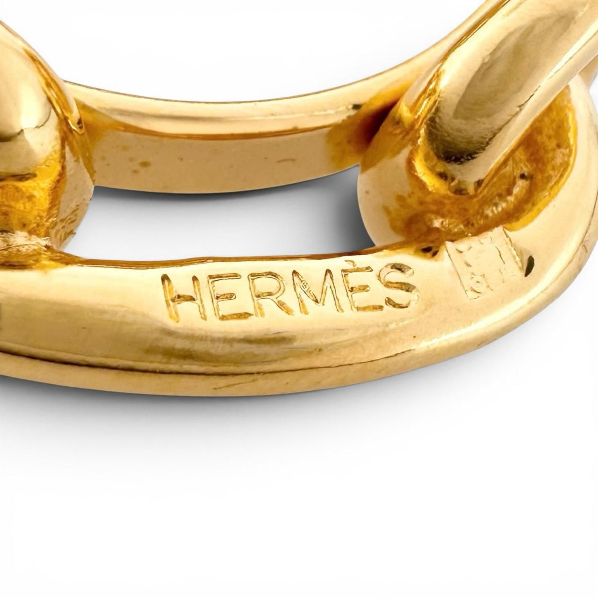 Hermes Legate Chain Motif Chaine D'ancre Scarf Closure Ring Gold — view 4
