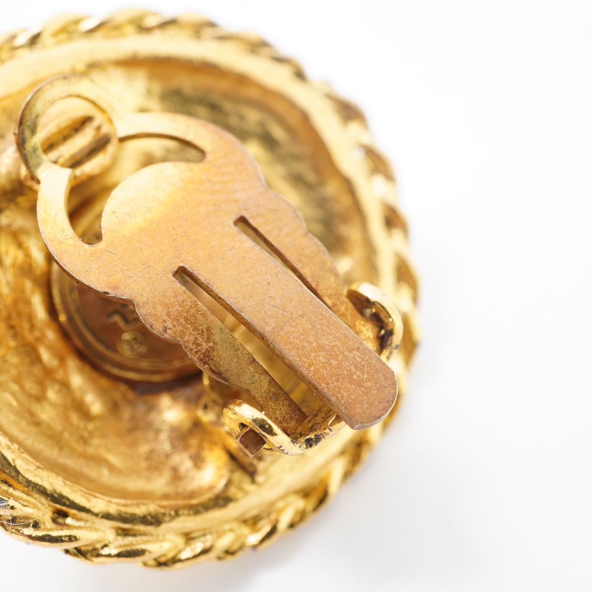 Chanel Earrings Vintage Gold Plated Faux Pearl — view 8