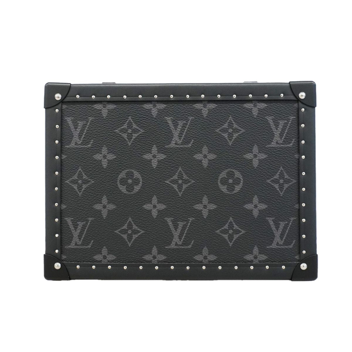 Louis Vuitton Shoulder Bag Monogram Eclipse Clutch Box Black — view 8