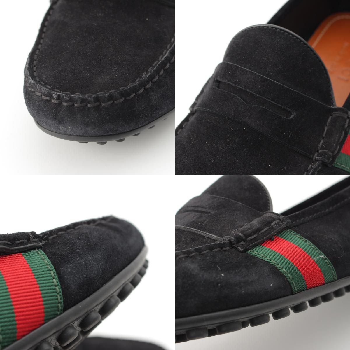 Gucci Suede Sherry Line Driving Shoes Loafers Black 6.5 — view 8