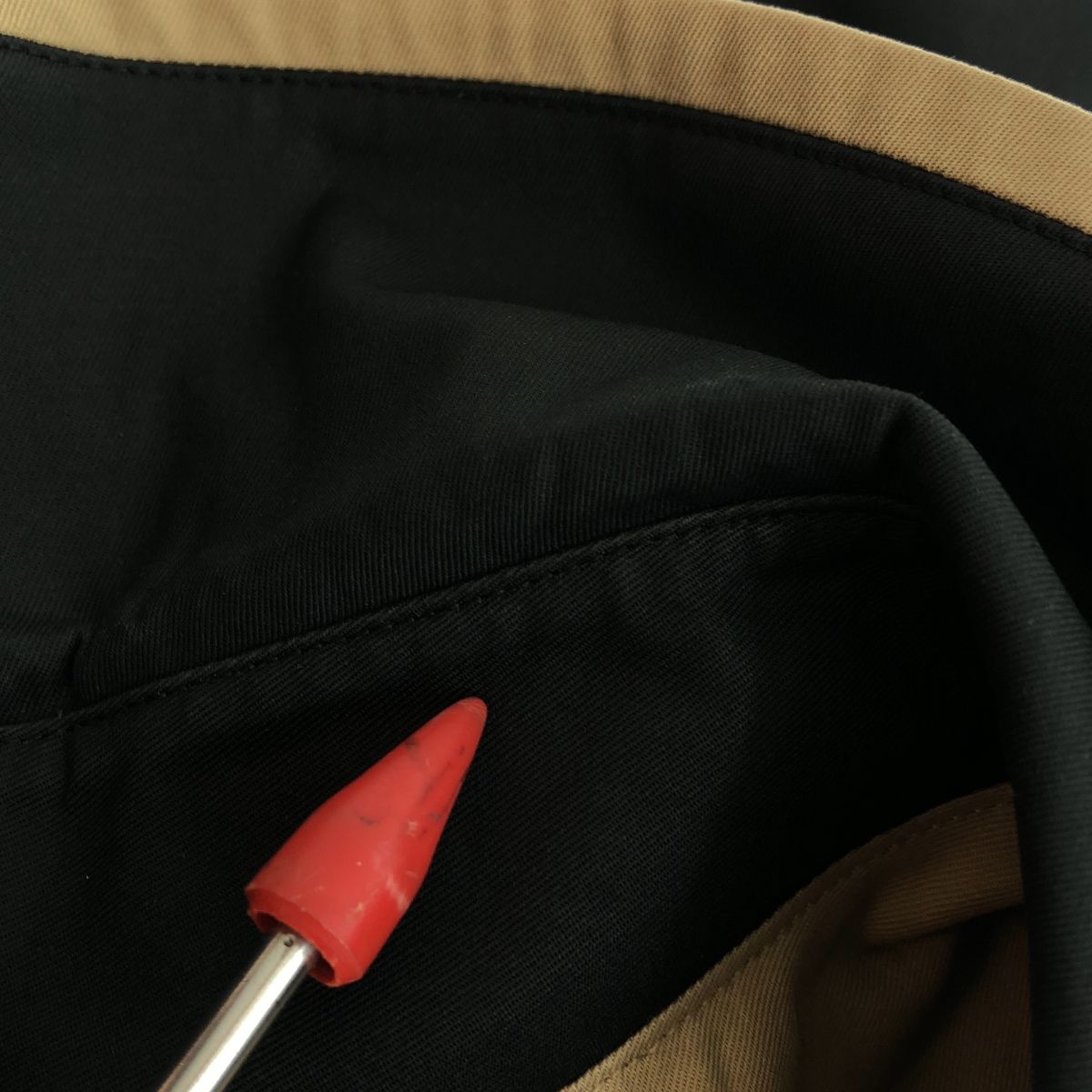 Saint Laurent Vintage Cotton Piping Overcoat Black — view 8