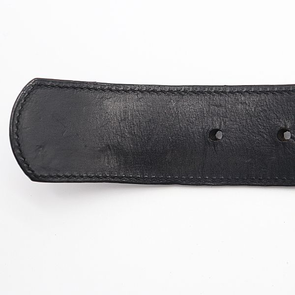 Chrome Hearts Belt Oval Cross Buckle Sil Plain Black Leather Rivet 30 — view 8