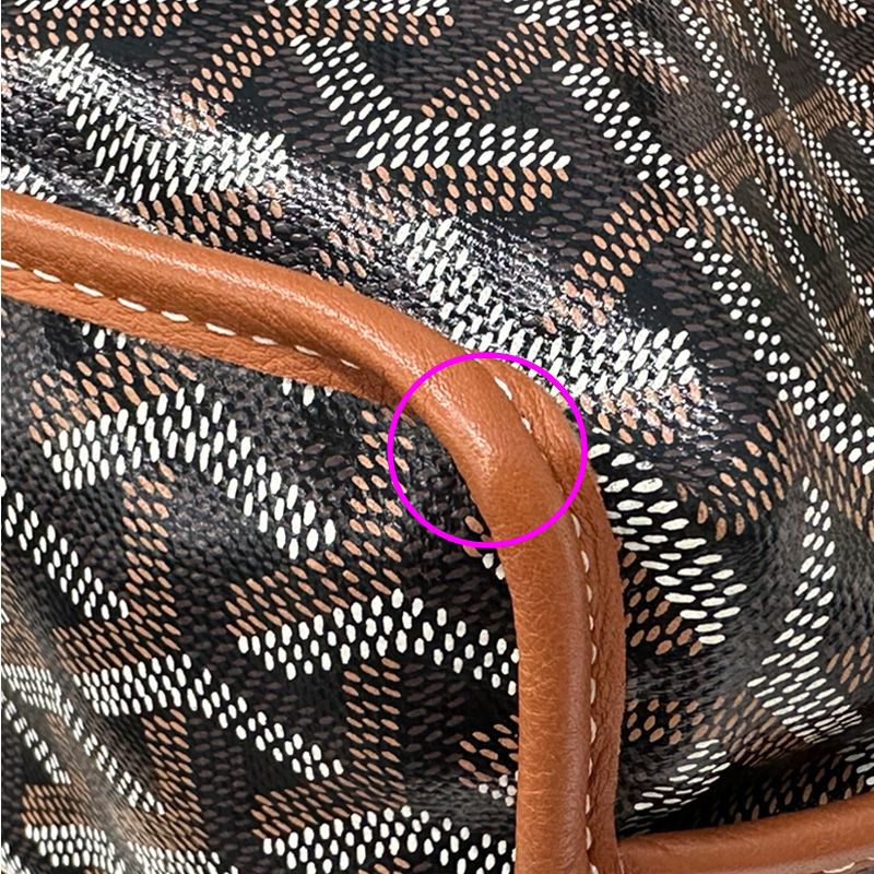 Goyard Bag Handbag Leather Anjou Mini Black Brown Handle for Work — view 8
