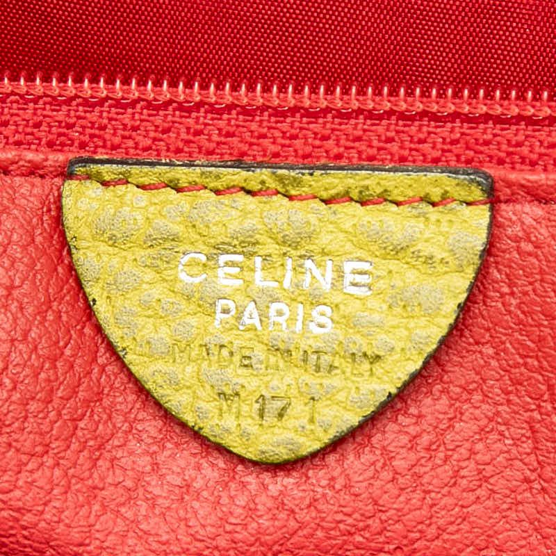 Celine Cutout Handle Square Handbag Green Leather — view 8