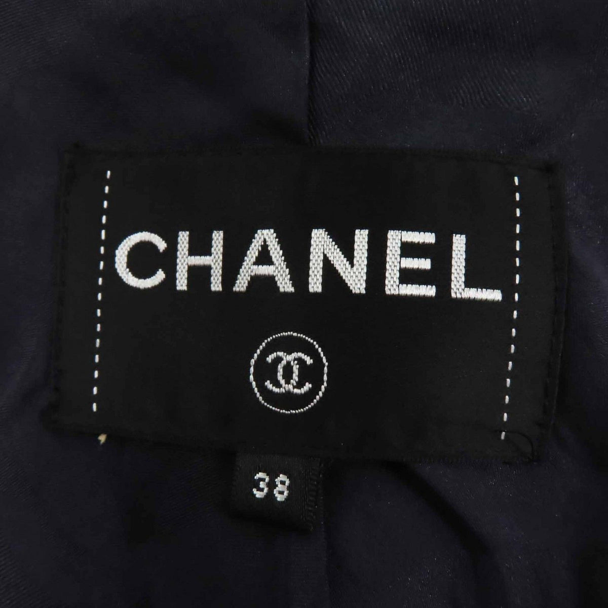 Chanel Alpaca CC Logo Buttoned Long Coat Dark Navy 38 — view 8