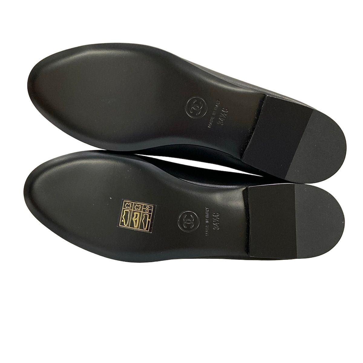 Chanel Flat Shoes Black CC Logo Ribbon Leather Lambskin — view 8