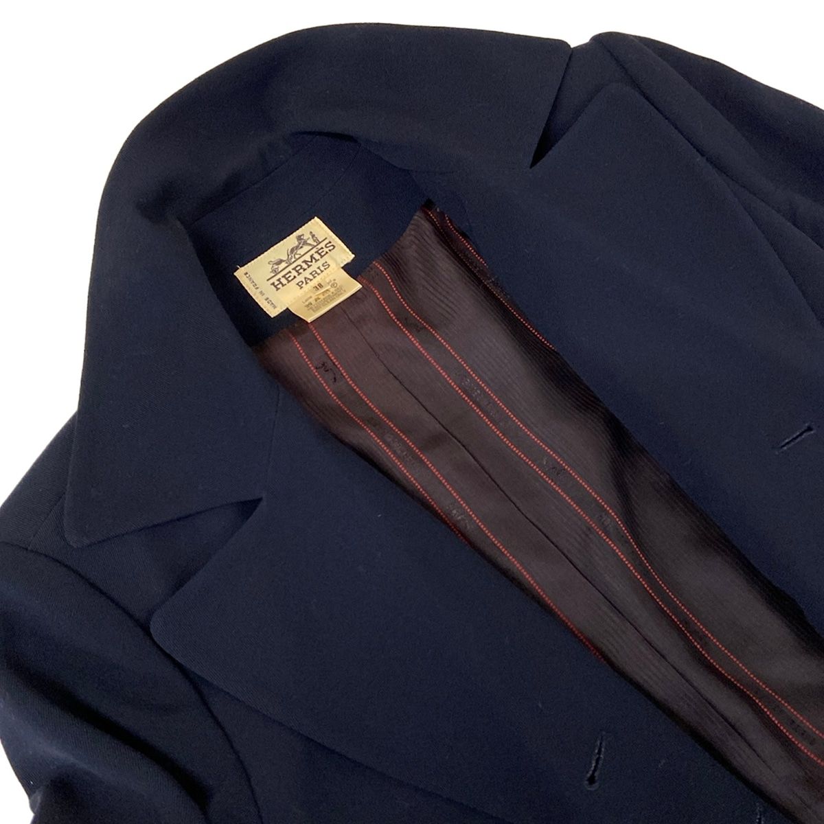 Hermes Skirt Suit Black Double Wool — view 8