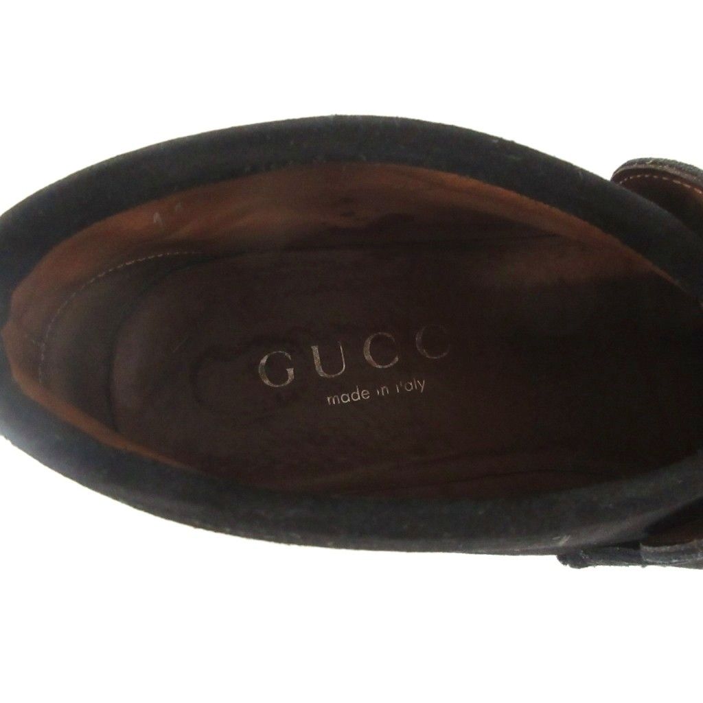 Gucci Loafers Horsebit Nubuck High Cut Black — view 8