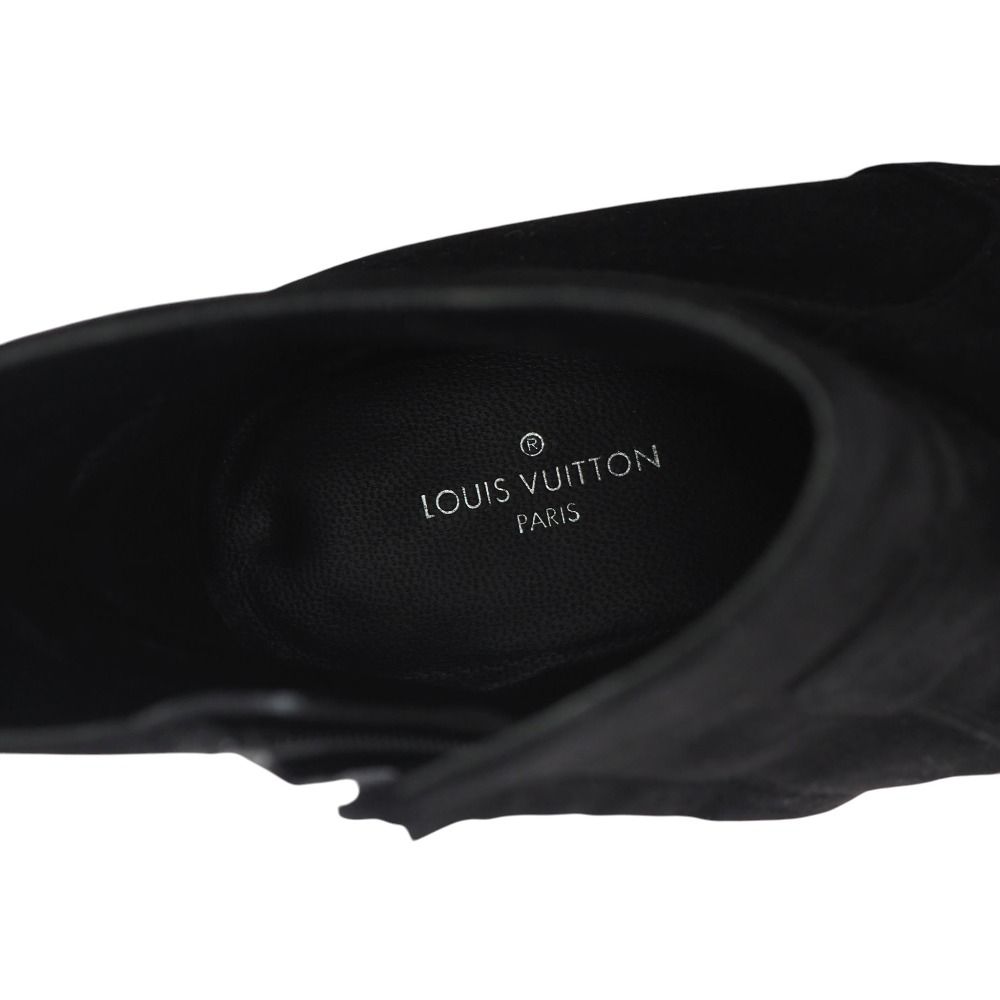 Louis Vuitton Bliss Boots LV Circle Monogram Side Zip Suede Leather Shoes — view 8